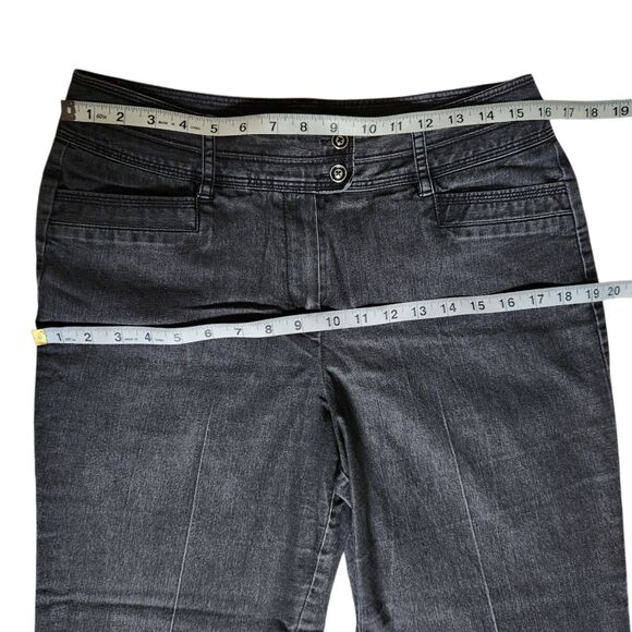 New Directions Black Straight Leg Double Button Flap Pocket Jeans sz 10 - Picture 8 of 10